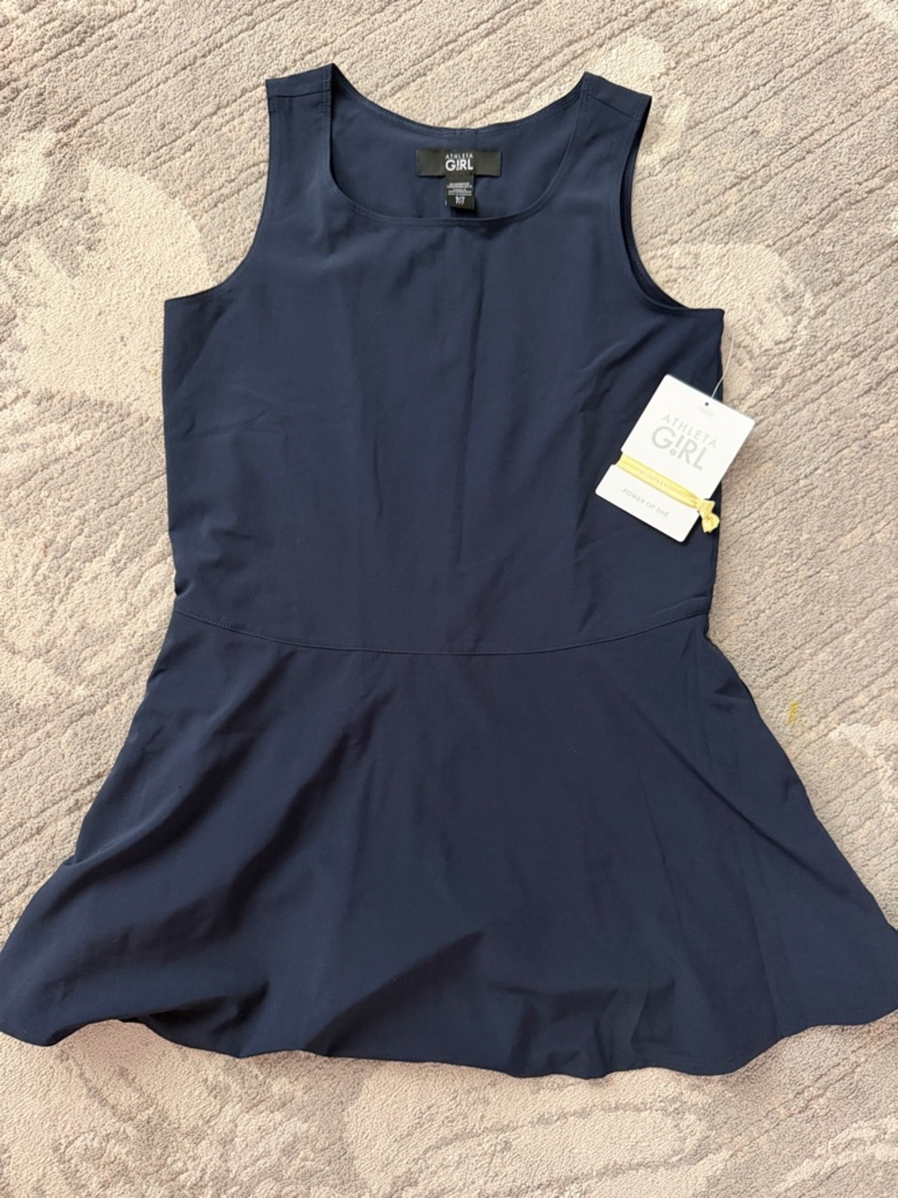 Athleta Navy Sleeveless Flare Skater Dress